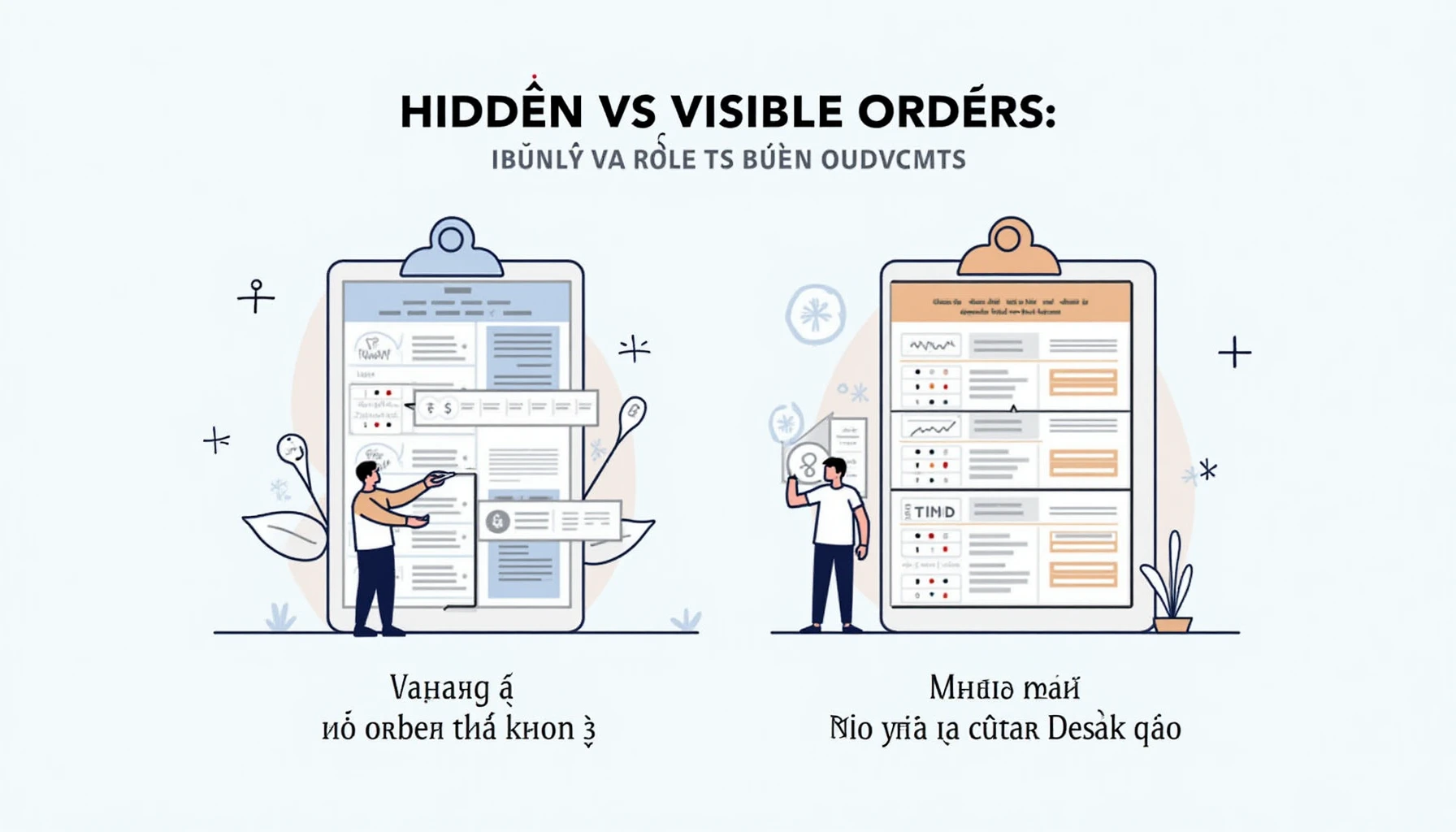 HIBT trading order types: Hidden vs visible orders